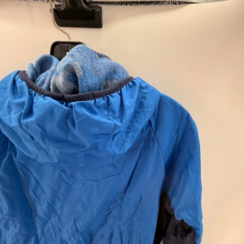Eddie Bauer Jacket Hooded‎ Boys Sz Medium (10/12) Blue Fleece Lined Winter